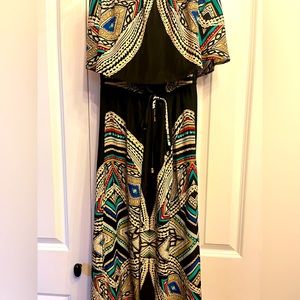 Mossimo medium tribal print black maxi dress